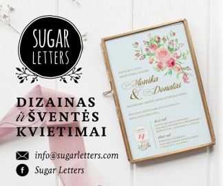 Sugar letters - kvietimai, dizainas, šventės